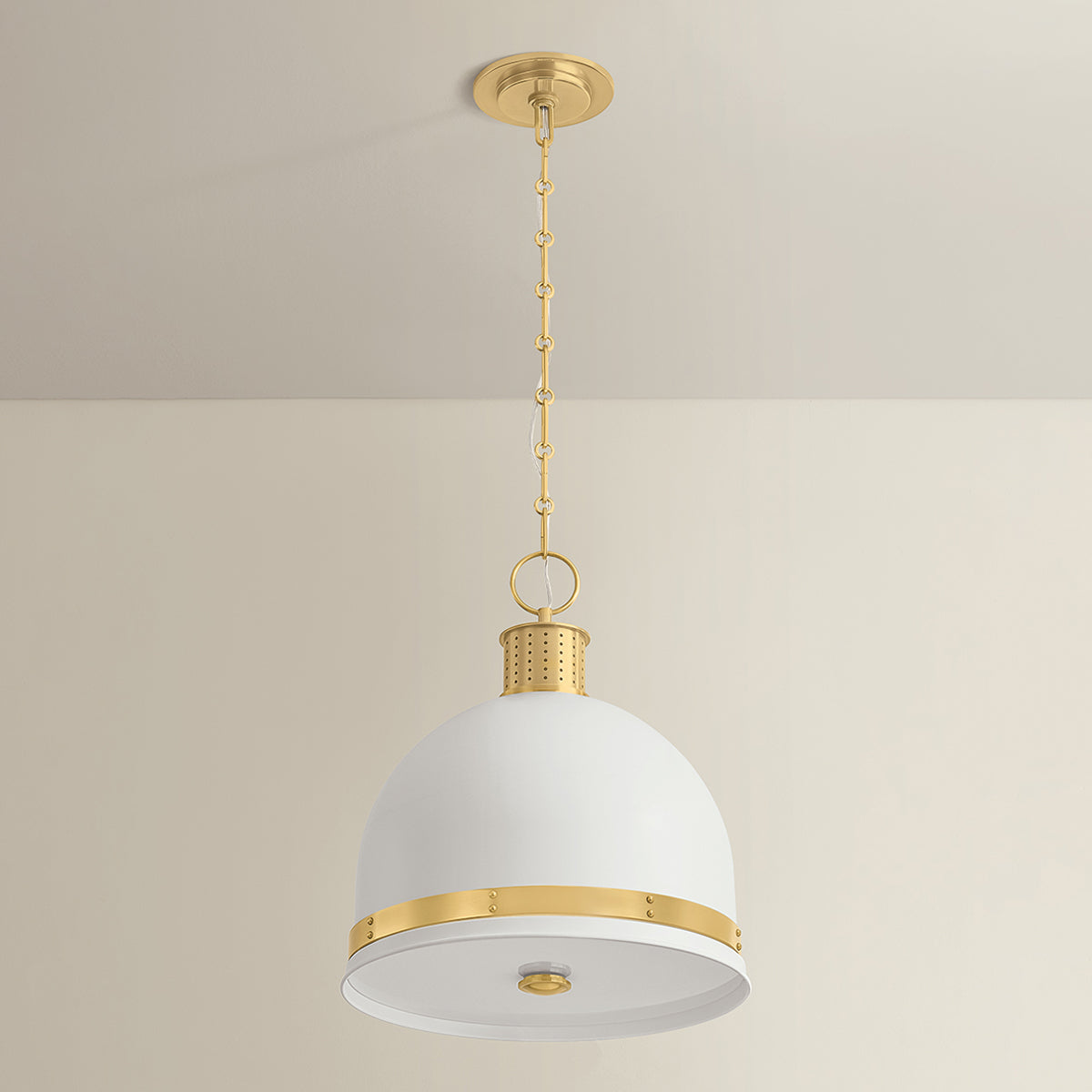 Hudson Valley Briscoe 2-Light Pendant in Aged Brass, alternate view 1