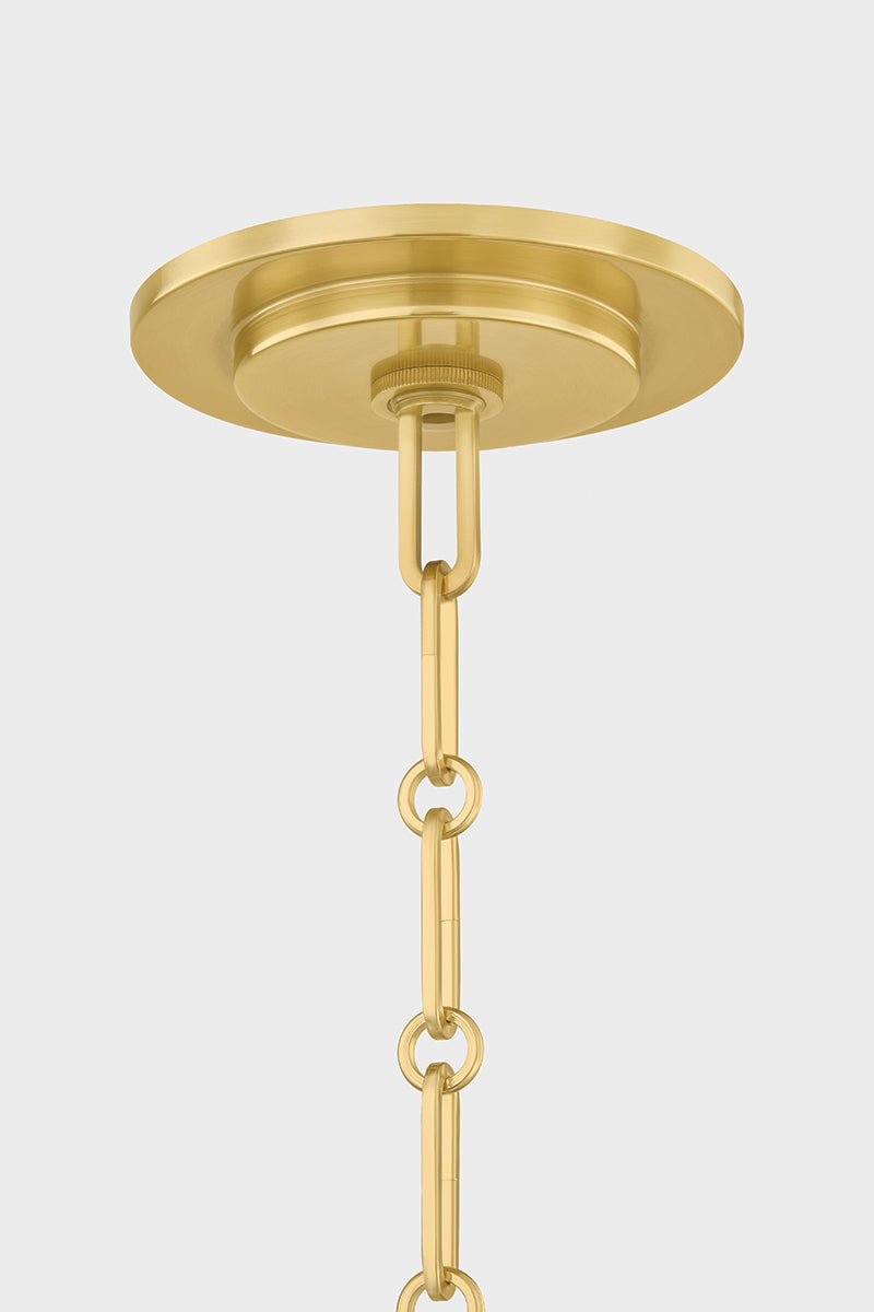 Hudson Valley Briscoe 2-Light Pendant in Aged Brass, room setting 1