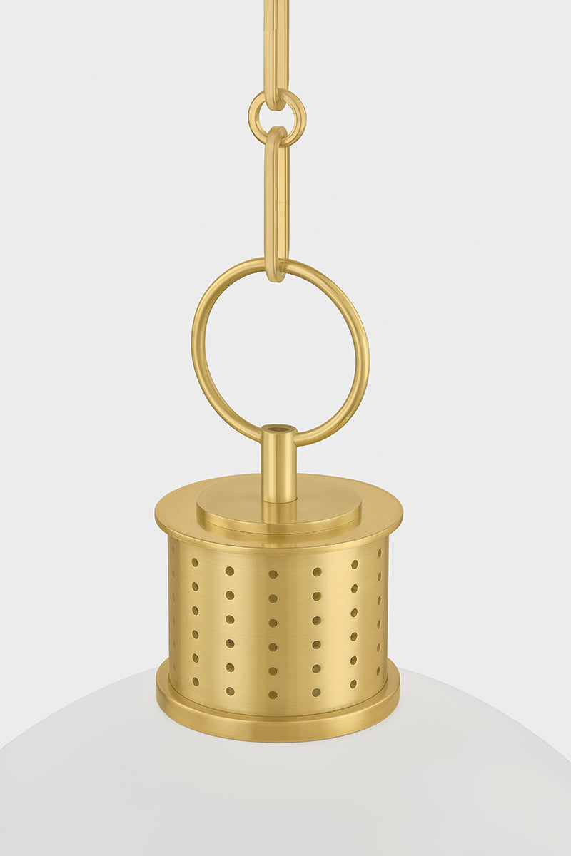 Hudson Valley Briscoe 2-Light Pendant in Aged Brass, room setting 2