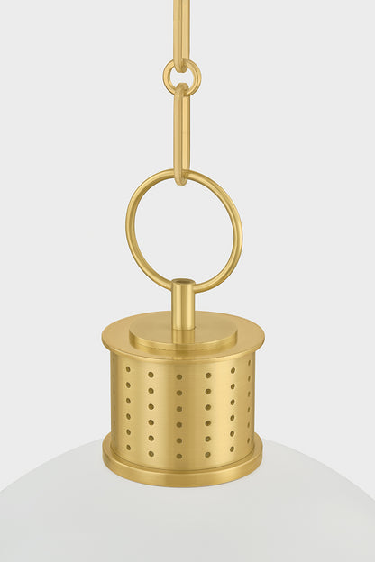 Hudson Valley Briscoe 2-Light Pendant in Aged Brass, room setting 2