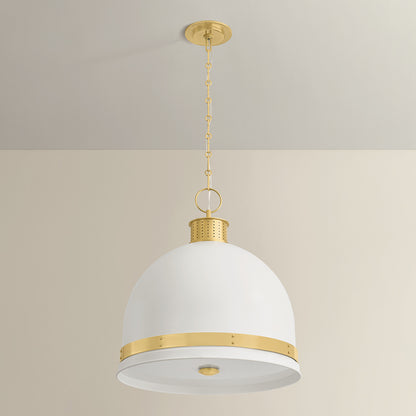 Hudson Valley Briscoe 3-Light Pendant in Aged Brass, alternate view 1