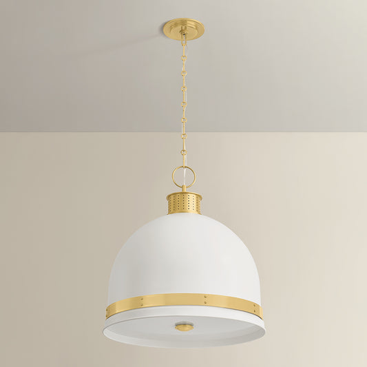 Hudson Valley Briscoe 3-Light Pendant in Aged Brass, alternate view 1