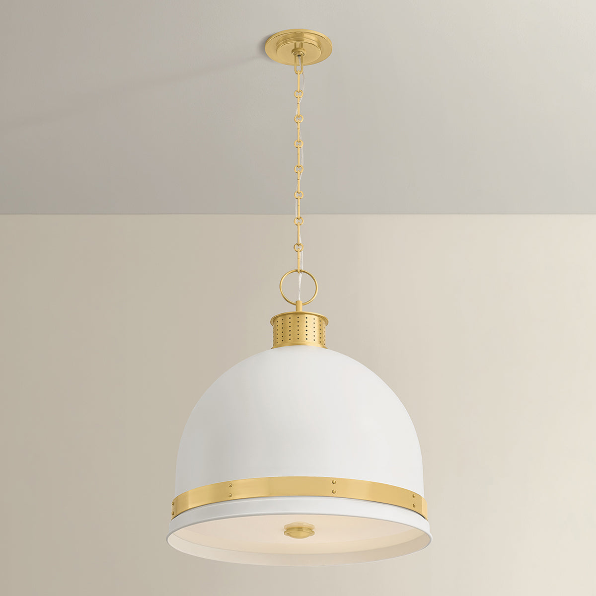 Hudson Valley Briscoe 3-Light Pendant in Aged Brass, alternate view 2