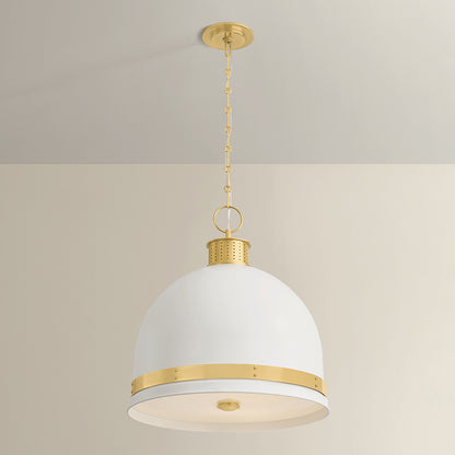 Hudson Valley Briscoe 3-Light Pendant in Aged Brass, alternate view 2