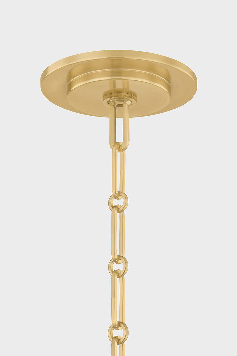 Hudson Valley Briscoe 3-Light Pendant in Aged Brass, room setting 1