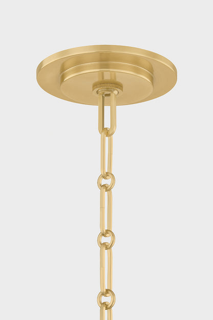 Hudson Valley Briscoe 3-Light Pendant in Aged Brass, room setting 1
