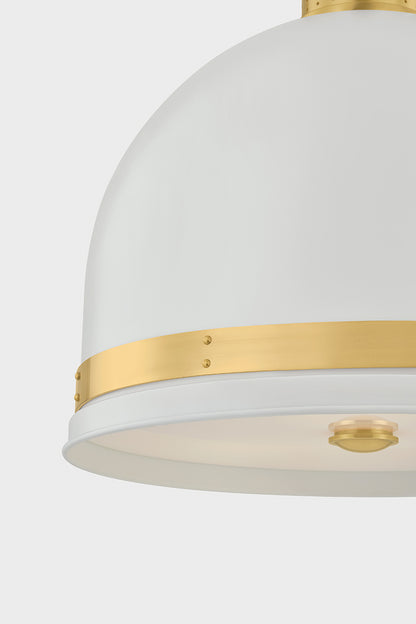 Hudson Valley Briscoe 3-Light Pendant in Aged Brass, room setting 3