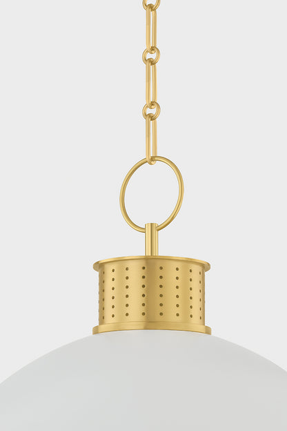Hudson Valley Briscoe 3-Light Pendant in Aged Brass, room setting 4