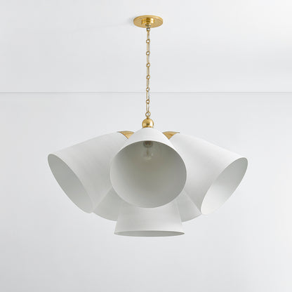 Hudson Valley Bronson 5-Light Chandelier in Aged Brass / White Plaster, alternate view 1