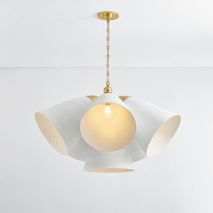 Hudson Valley Bronson 5-Light Chandelier in Aged Brass / White Plaster, alternate view 2