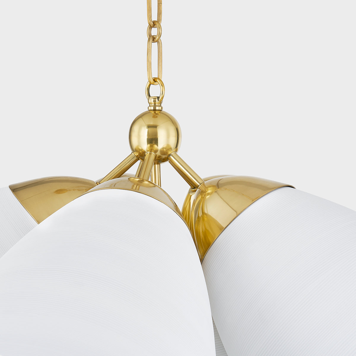 Hudson Valley Bronson 5-Light Chandelier in Aged Brass / White Plaster, alternate view 3
