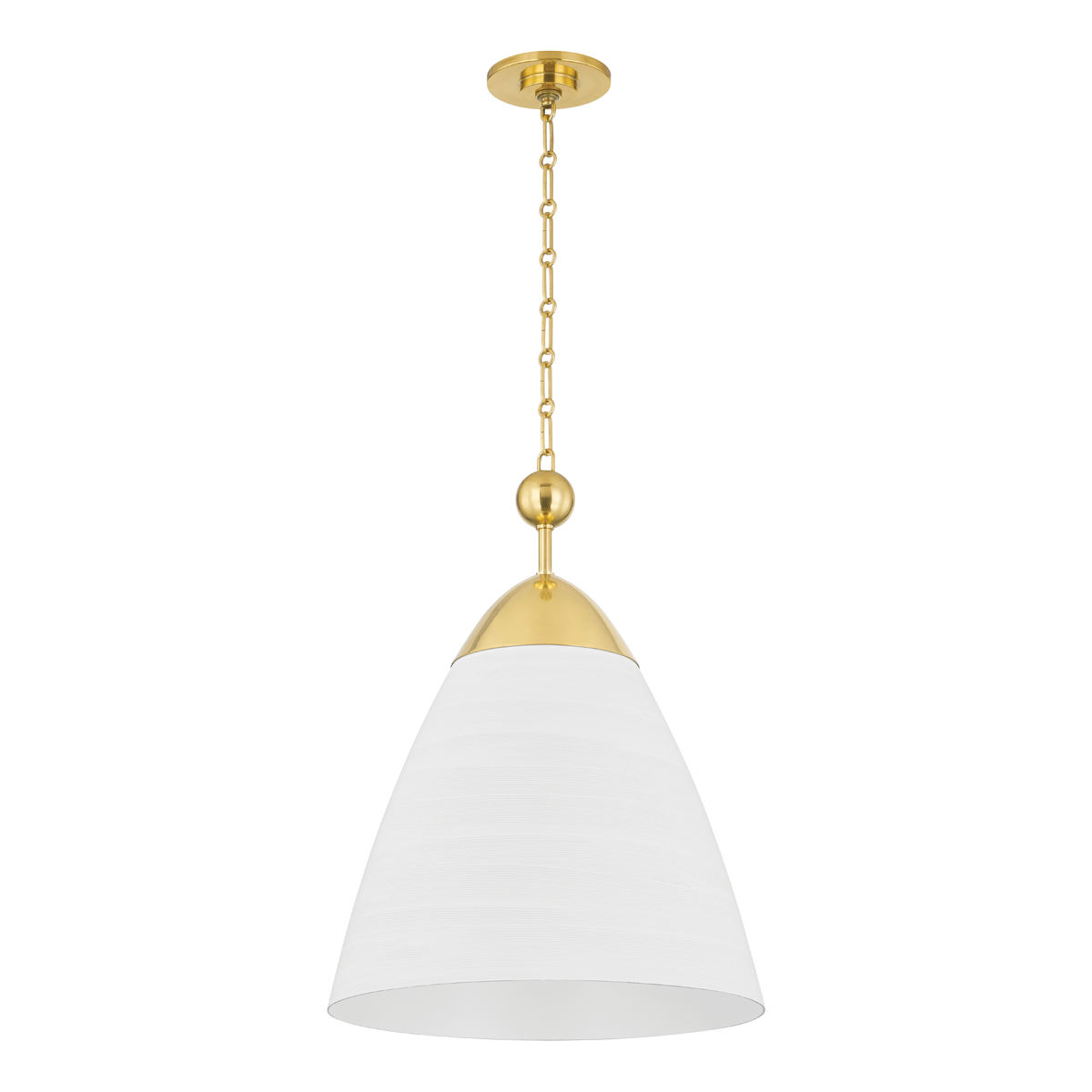 Hudson Valley Bronson Pendant Aged Brass/White Plaster