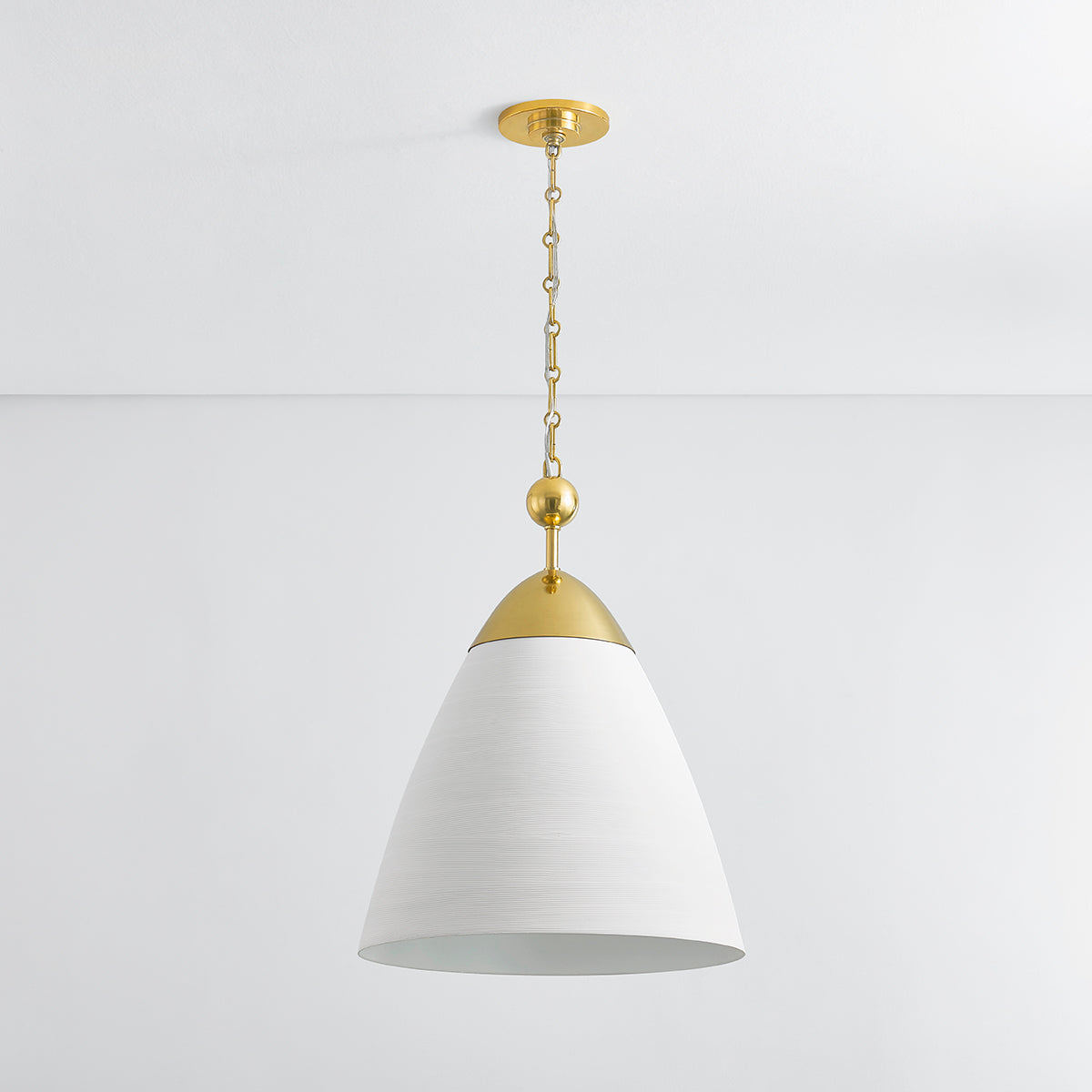 Hudson Valley Bronson Pendant Aged Brass/White Plaster detail view 1
