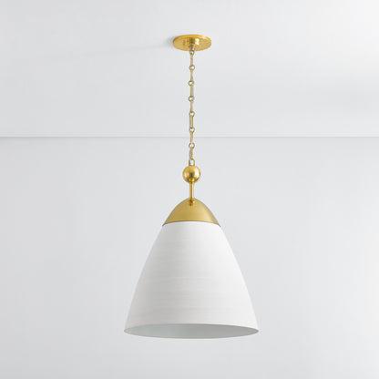 Hudson Valley Bronson Pendant Aged Brass/White Plaster detail view 1