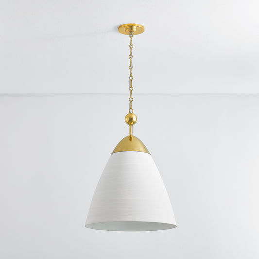 Hudson Valley Bronson Pendant Aged Brass/White Plaster detail view 1