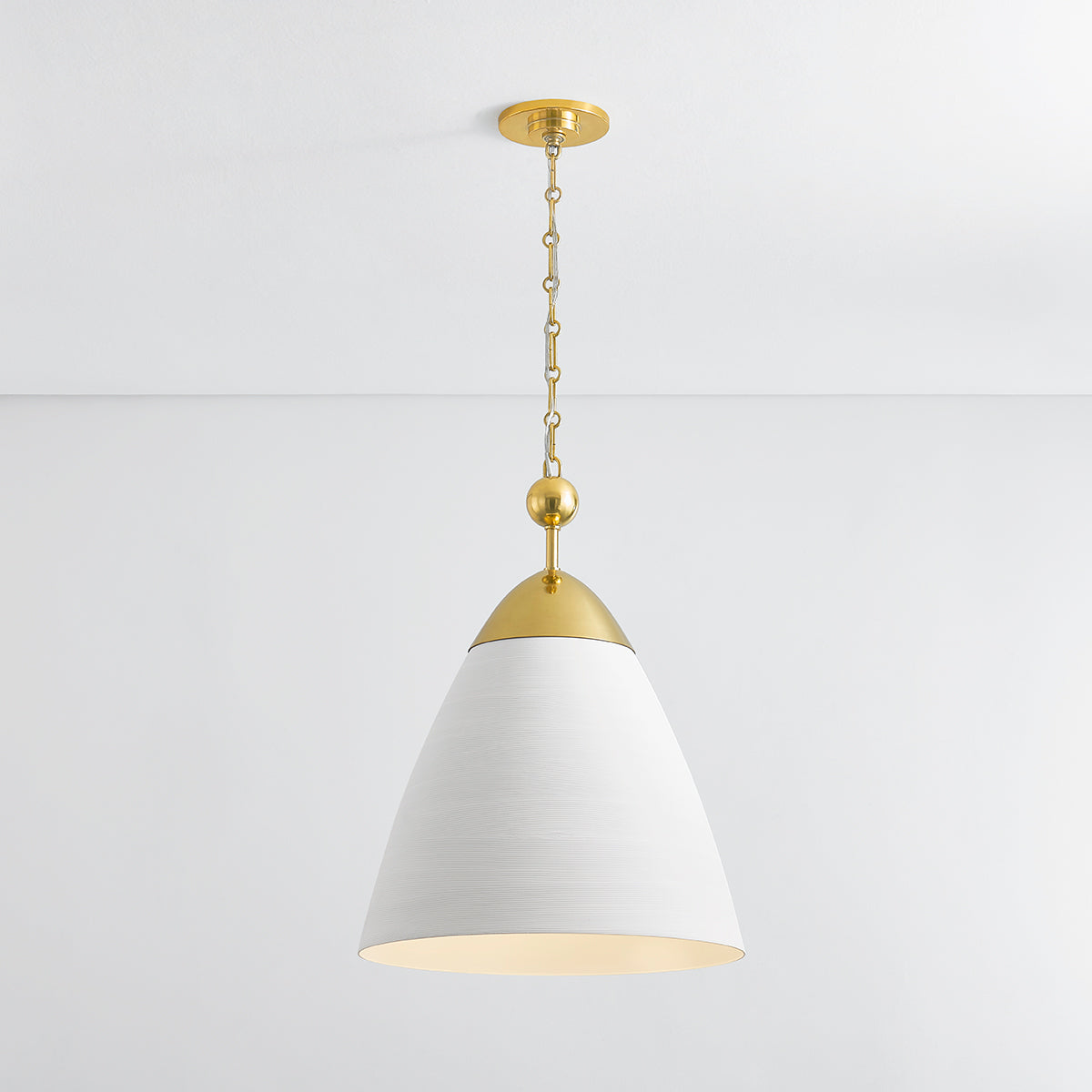 Hudson Valley Bronson Pendant Aged Brass/White Plaster detail view 2