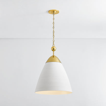 Hudson Valley Bronson Pendant Aged Brass/White Plaster detail view 2