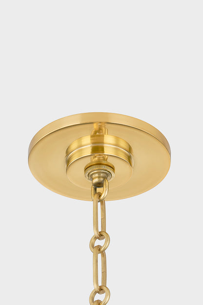 Hudson Valley Bronson Pendant Aged Brass/White Plaster detail view 4