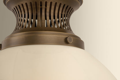 Hudson Valley Bruceville 12.25" Flush Mount Historic Bronze detail view 5