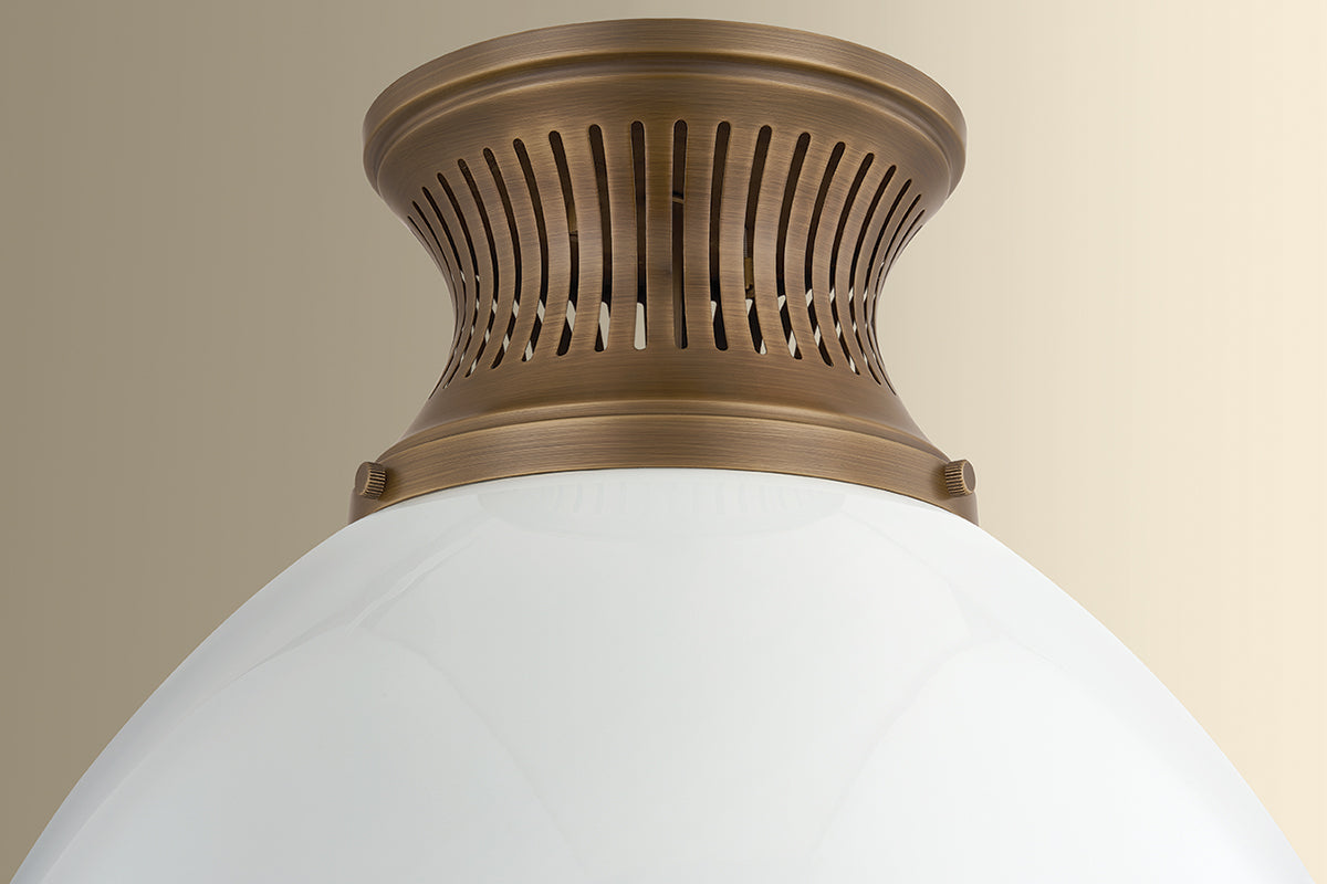 Hudson Valley Bruceville 16" Flush Mount in Historic Bronze, room setting 1