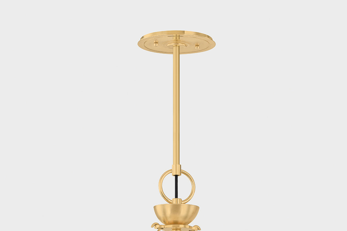 Hudson Valley Burghley 2-Light Linear Chandelier in Aged Brass / Distressed Bronze, room setting 1