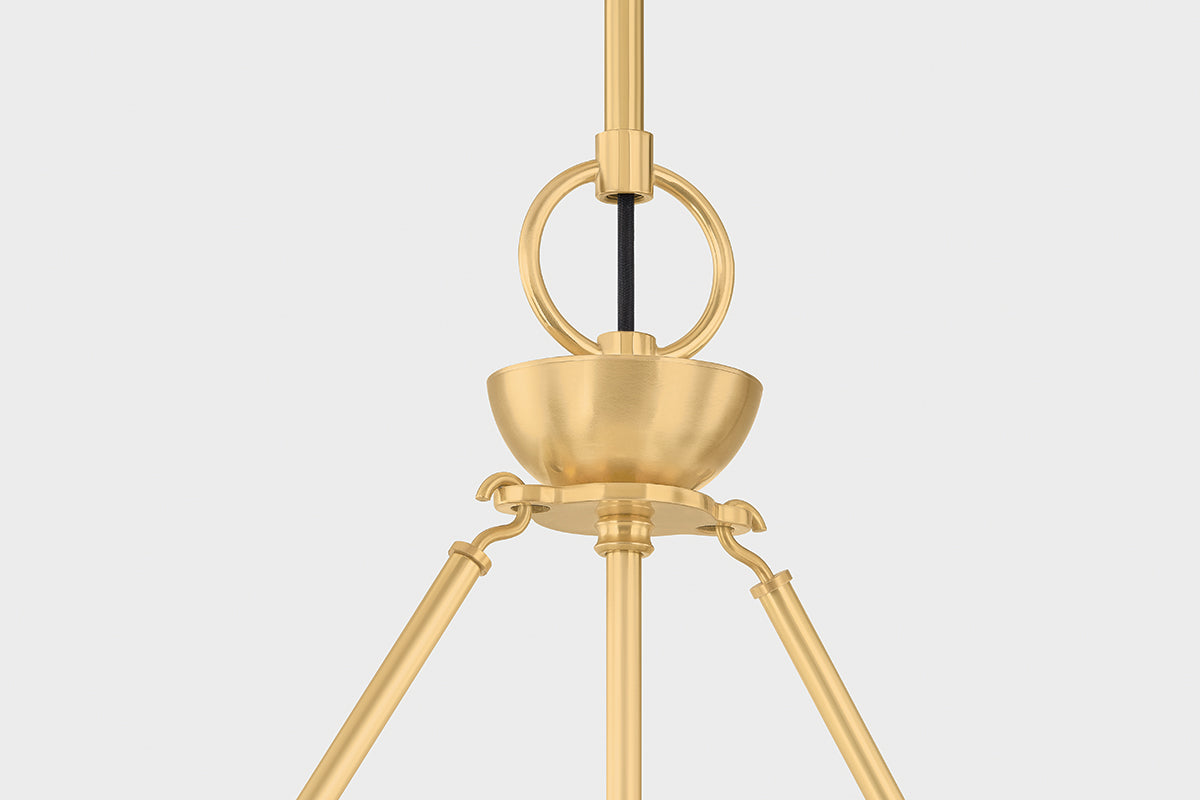Hudson Valley Burghley 2-Light Linear Chandelier in Aged Brass / Distressed Bronze, room setting 2