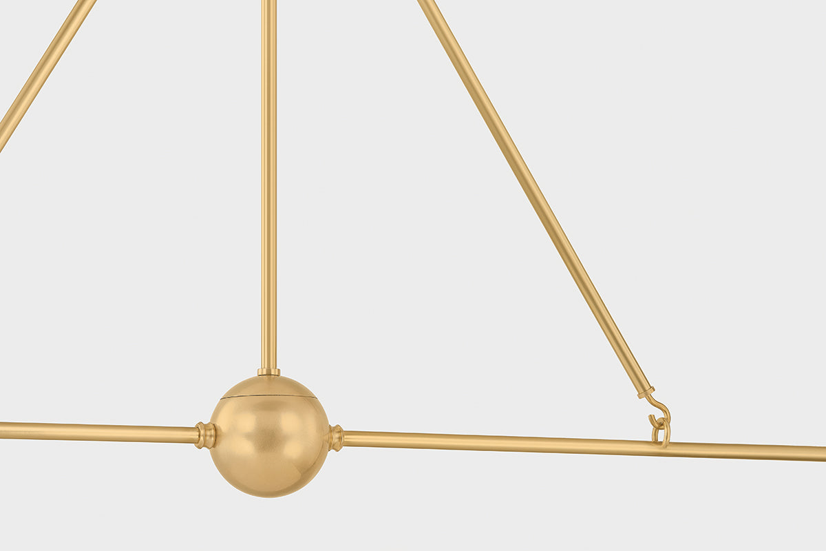 Hudson Valley Burghley 2-Light Linear Chandelier in Aged Brass / Distressed Bronze, room setting 3