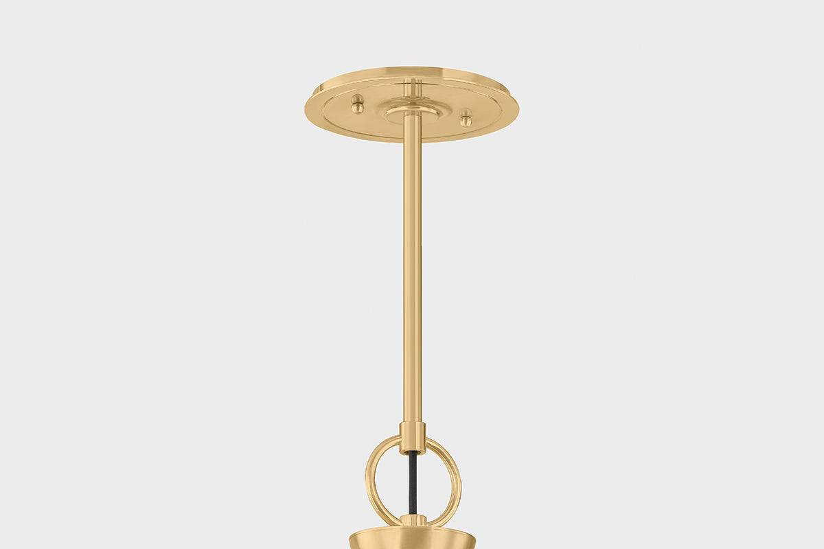 Hudson Valley Burghley 2-Light Linear Chandelier in Aged Brass / Off White, room setting 1