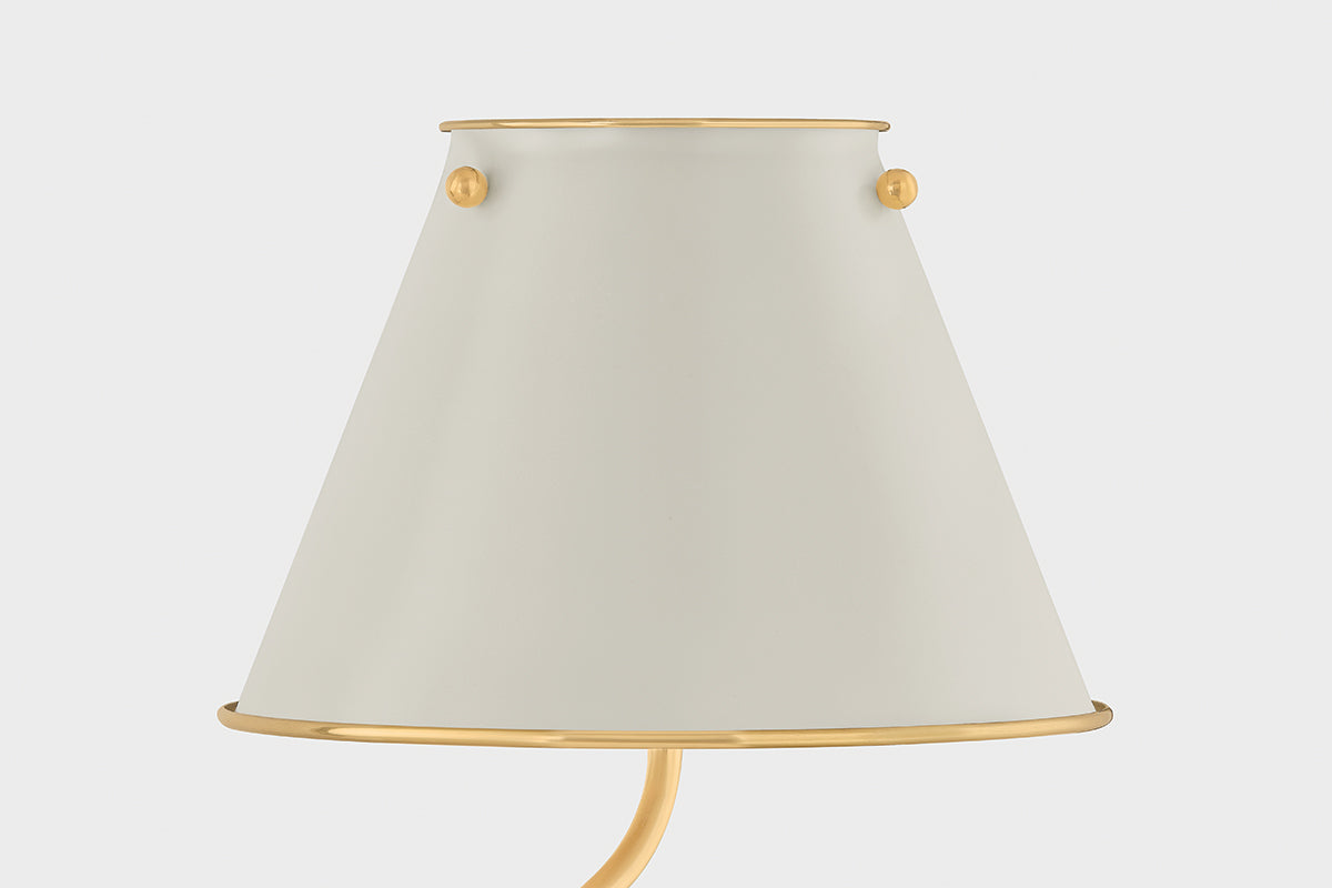 Hudson Valley Burghley 2-Light Linear Chandelier in Aged Brass / Off White, room setting 3