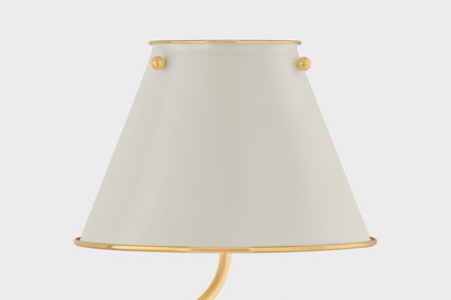 Hudson Valley Burghley 2-Light Linear Chandelier in Aged Brass / Off White, room setting 3
