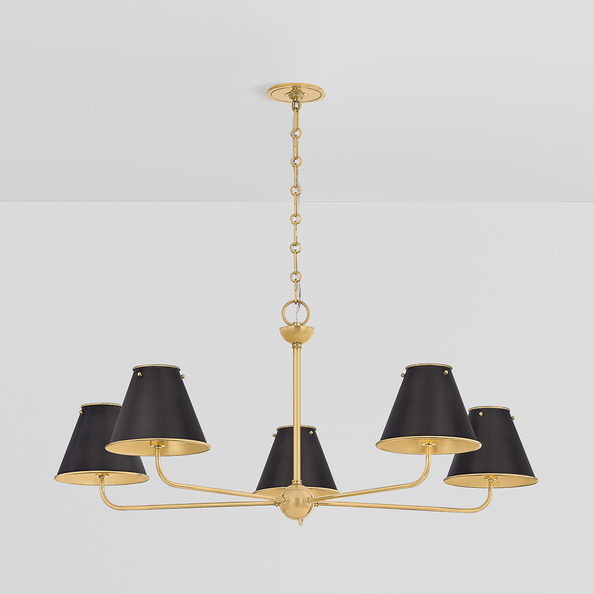 Hudson Valley Burghley 5-Light Chandelier in Aged Brass / Distressed Bronze, alternate view 1
