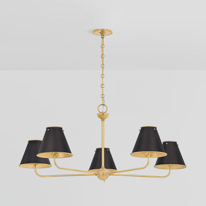Hudson Valley Burghley 5-Light Chandelier in Aged Brass / Distressed Bronze, alternate view 1