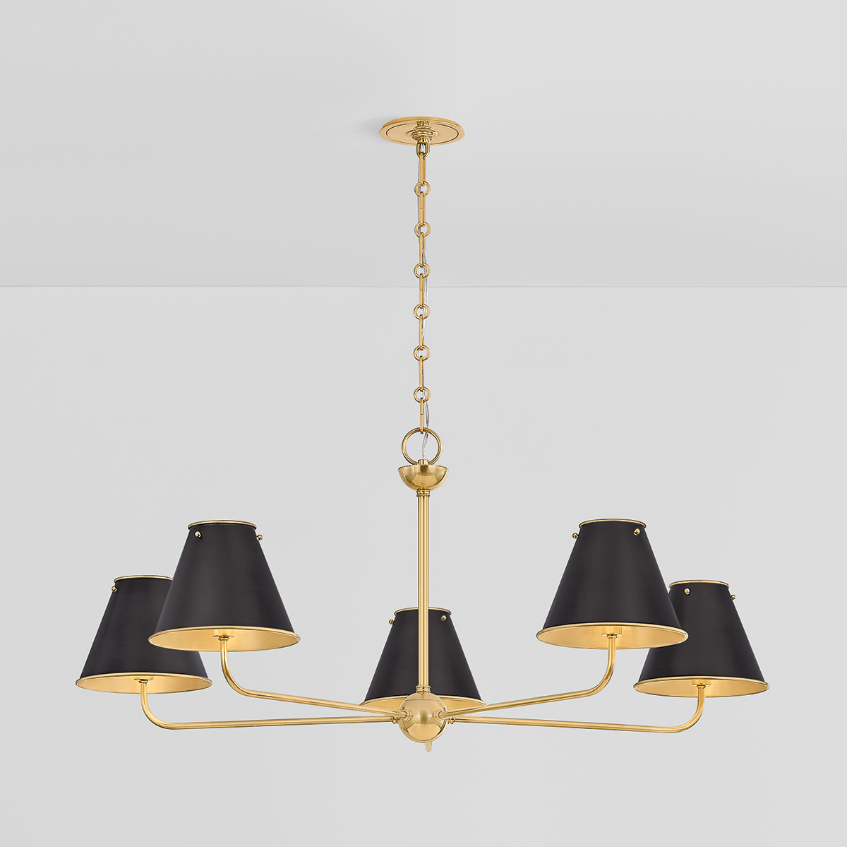 Hudson Valley Burghley 5-Light Chandelier in Aged Brass / Distressed Bronze, alternate view 2