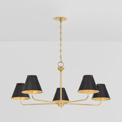 Hudson Valley Burghley 5-Light Chandelier in Aged Brass / Distressed Bronze, alternate view 2