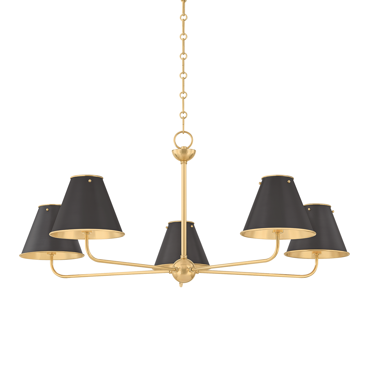 Hudson Valley Burghley 5-Light Chandelier Aged Brass / Distressed Bronze