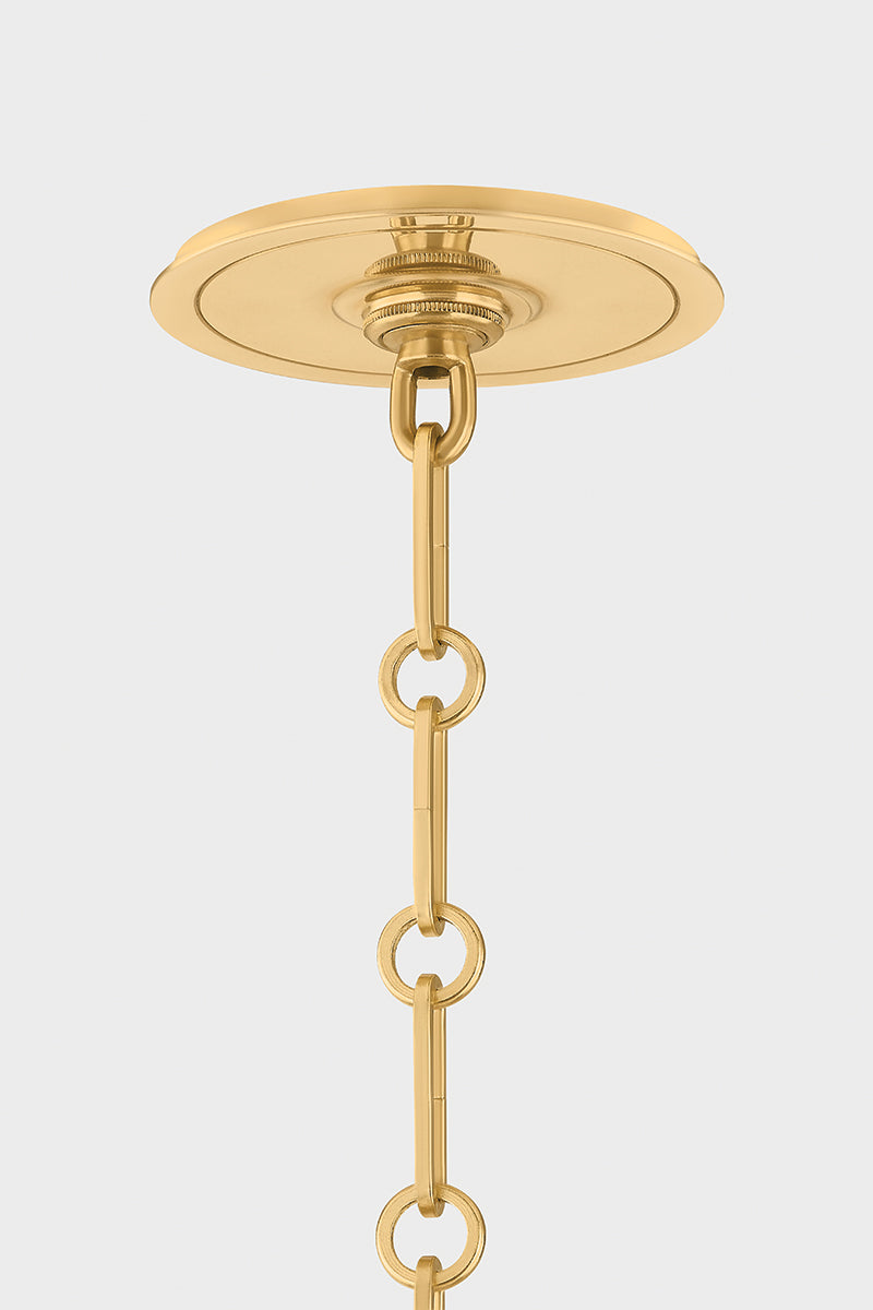 Hudson Valley Burghley 5-Light Chandelier in Aged Brass / Distressed Bronze, room setting 1