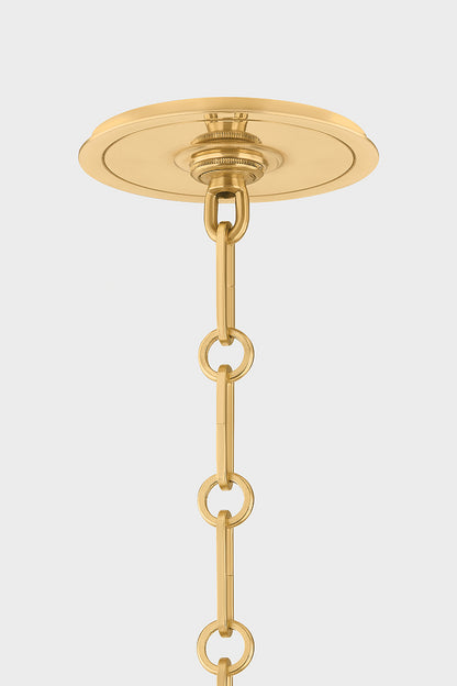Hudson Valley Burghley 5-Light Chandelier in Aged Brass / Distressed Bronze, room setting 1