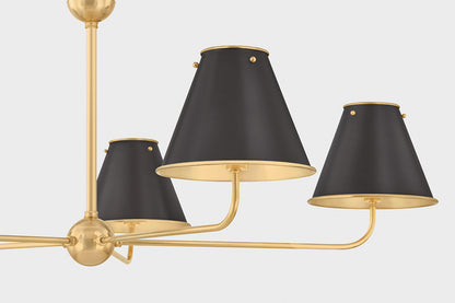 Hudson Valley Burghley 5-Light Chandelier in Aged Brass / Distressed Bronze, room setting 2