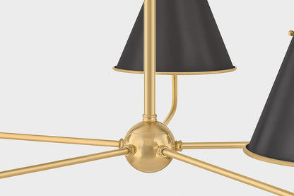 Hudson Valley Burghley 5-Light Chandelier in Aged Brass / Distressed Bronze, room setting 3