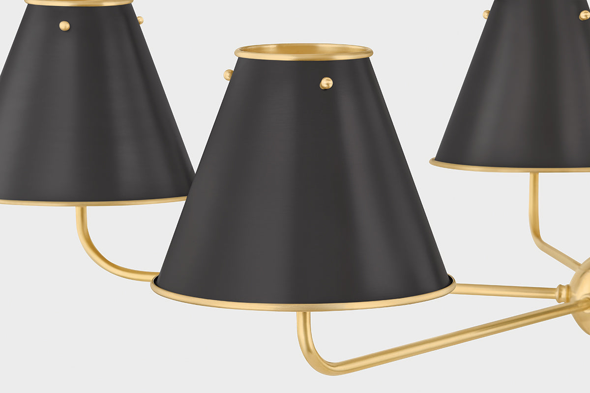 Hudson Valley Burghley 5-Light Chandelier in Aged Brass / Distressed Bronze, room setting 4