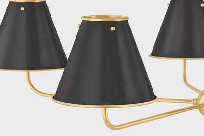 Hudson Valley Burghley 5-Light Chandelier in Aged Brass / Distressed Bronze, room setting 4