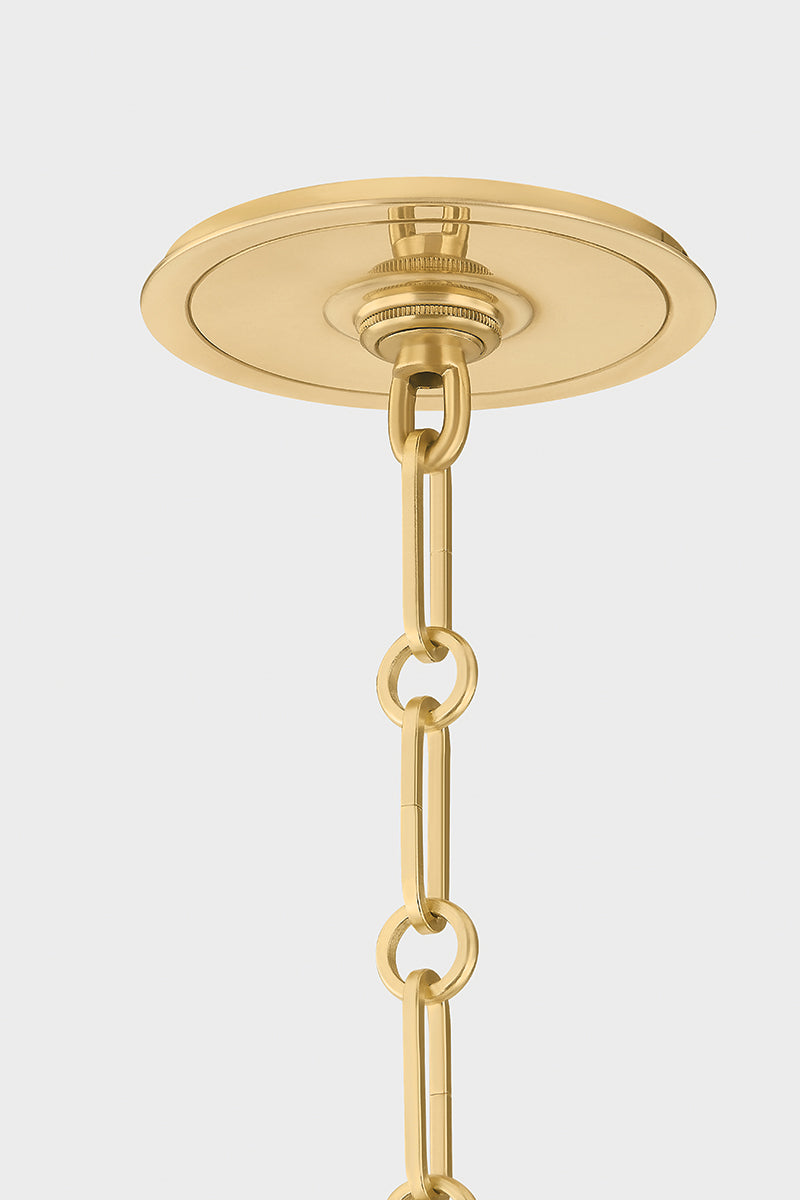 Hudson Valley Burghley 5-Light Chandelier in Aged Brass / Off White, room setting 1