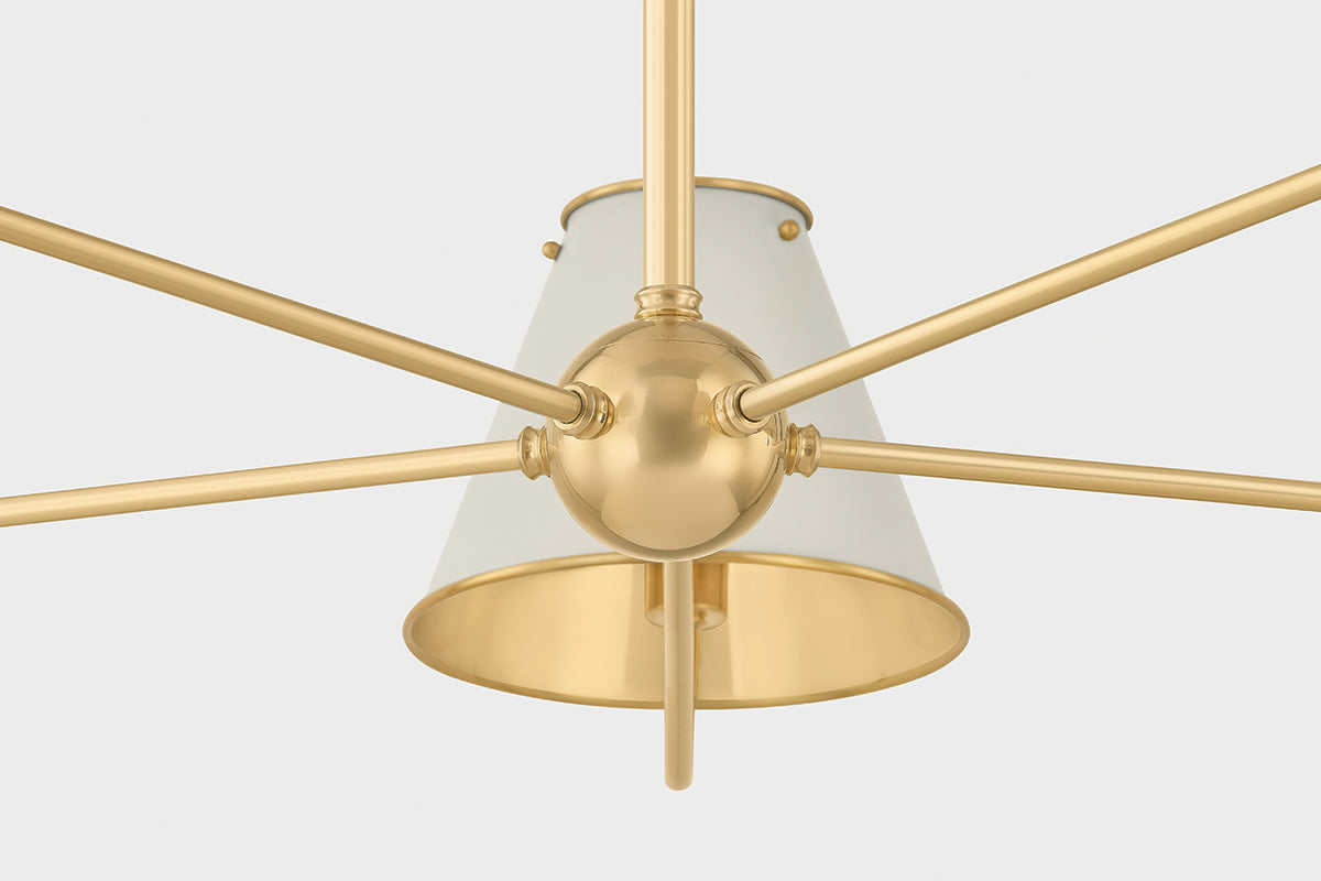 Hudson Valley Burghley 5-Light Chandelier in Aged Brass / Off White, room setting 3
