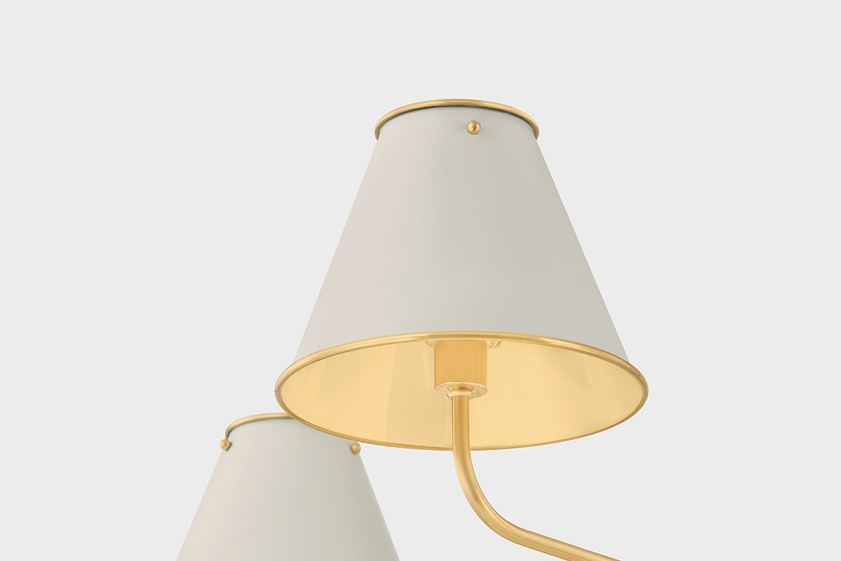 Hudson Valley Burghley 5-Light Chandelier in Aged Brass / Off White, room setting 4