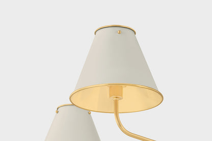 Hudson Valley Burghley 5-Light Chandelier in Aged Brass / Off White, room setting 4