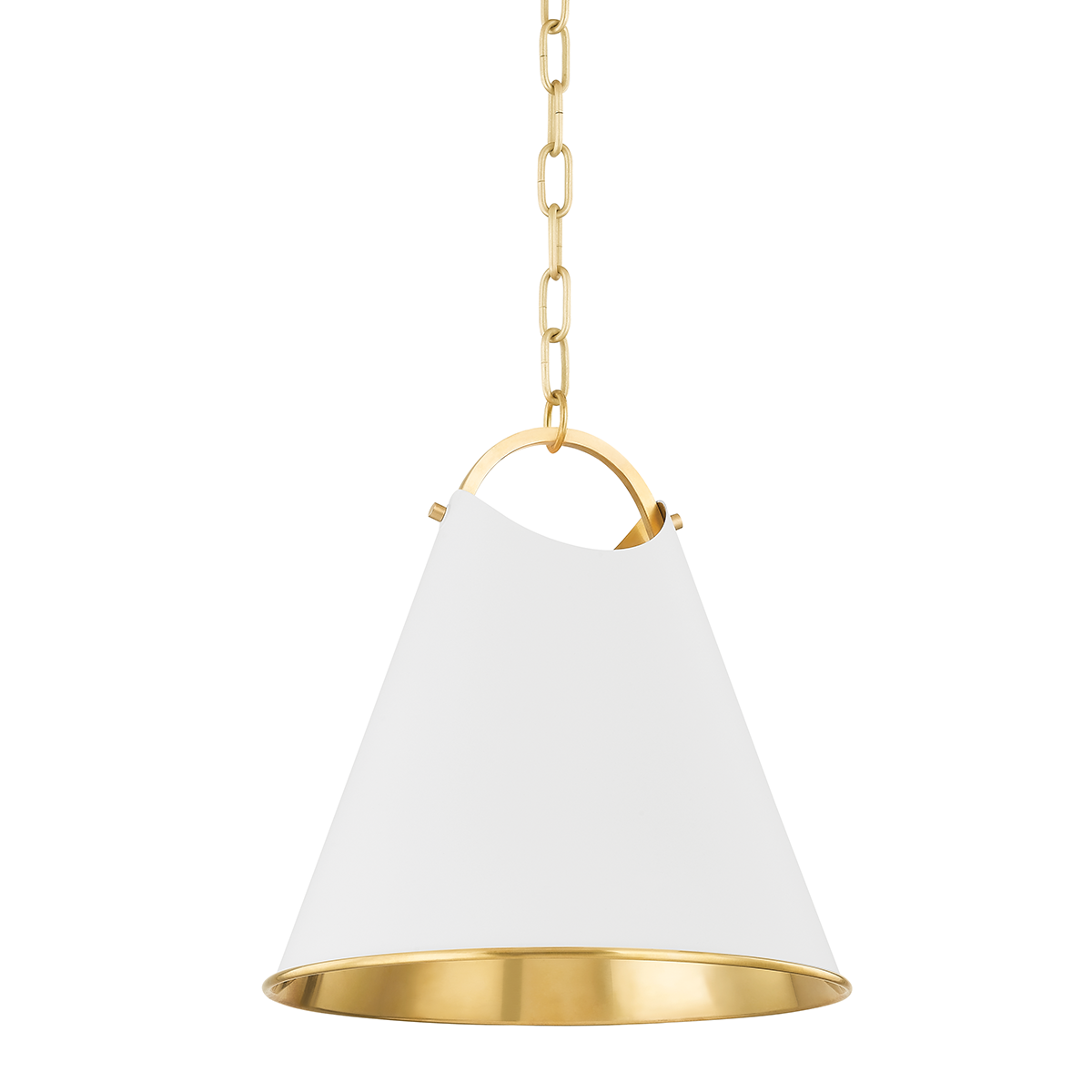 Hudson Valley Burnbay 13.75" Pendant Aged Brass with Soft White