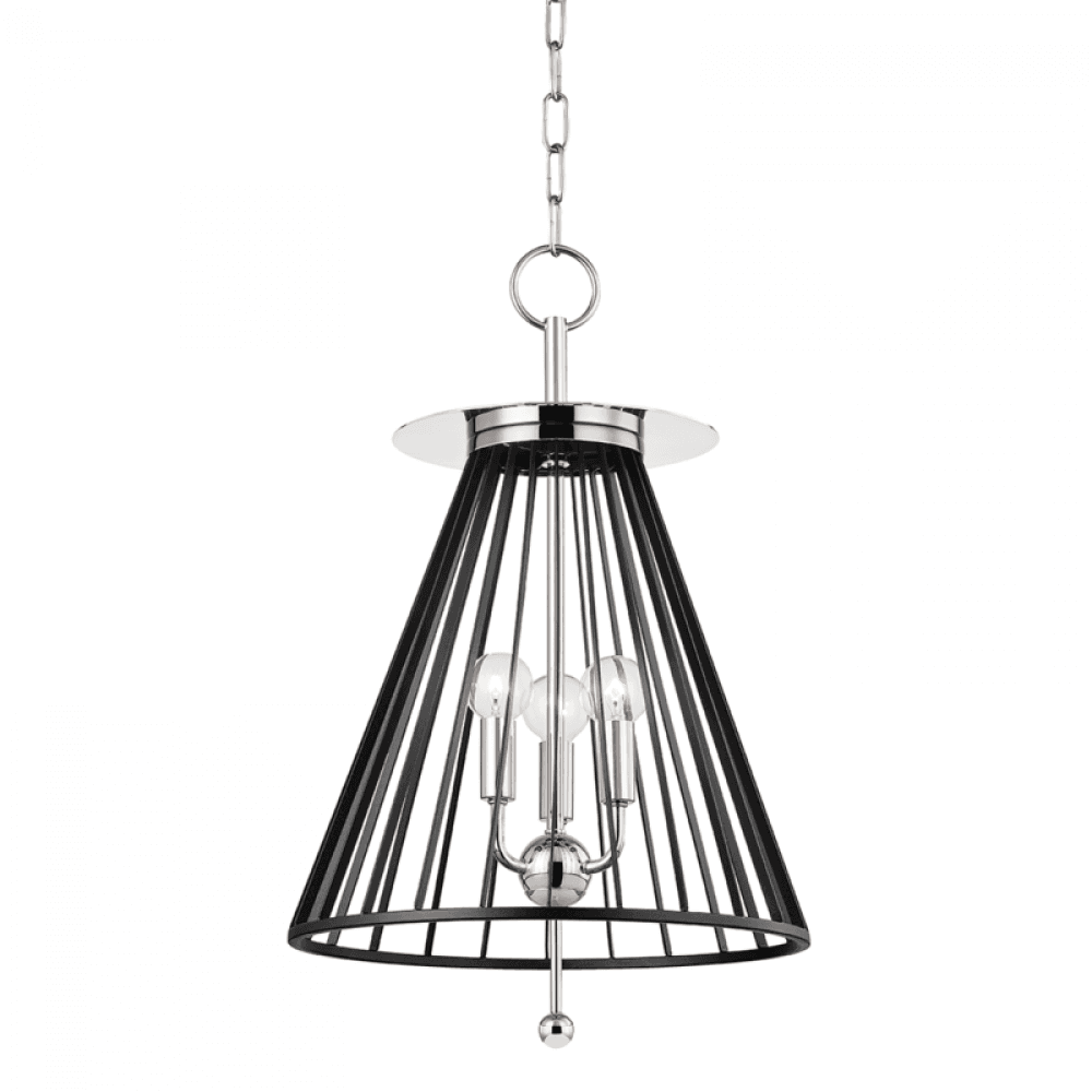Hudson Valley Cagney Pendant Polished Nickel, Black