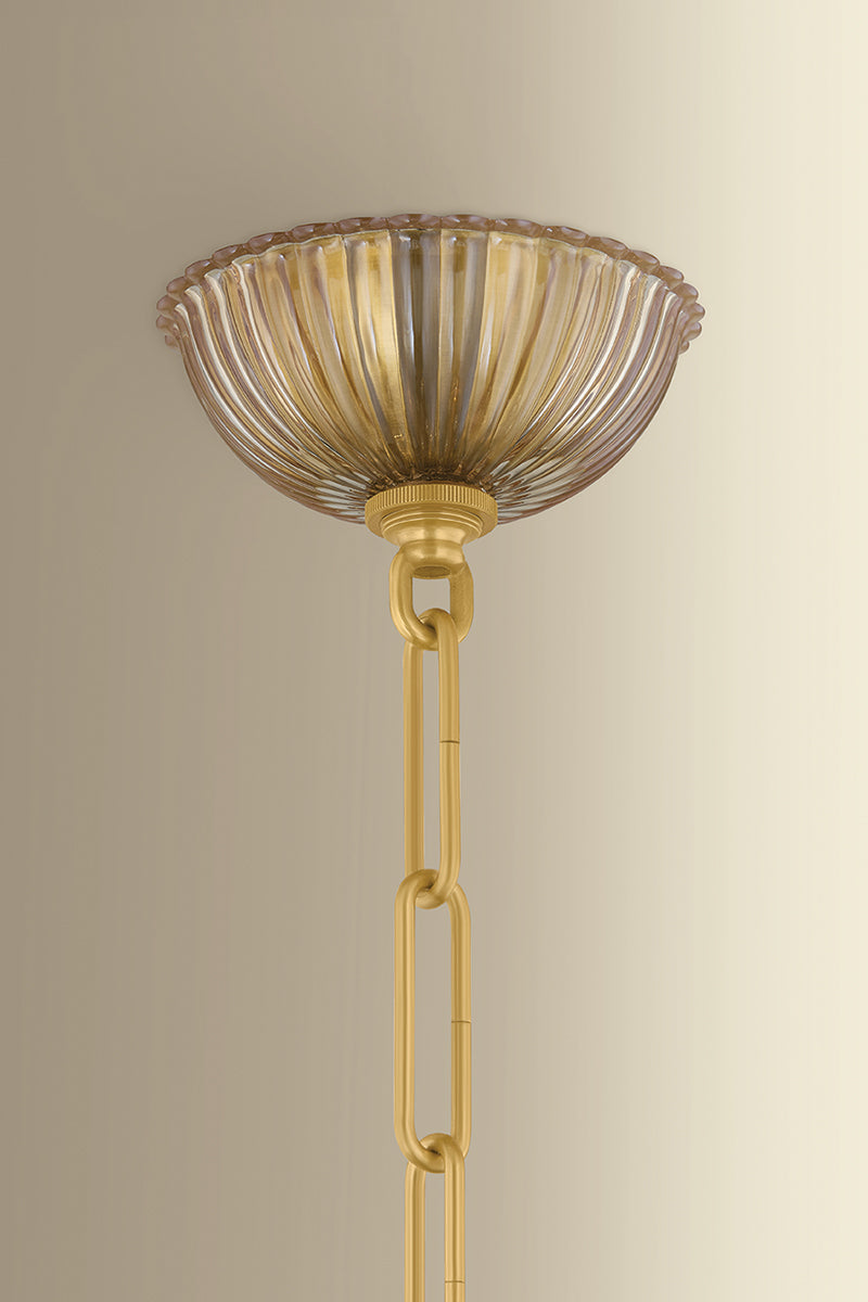 Hudson Valley Calumet 4-Light Chandelier in Aged Brass, room setting 1