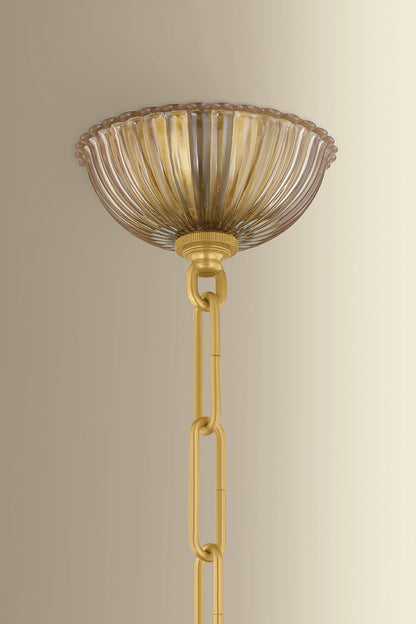 Hudson Valley Calumet 4-Light Chandelier in Aged Brass, room setting 1