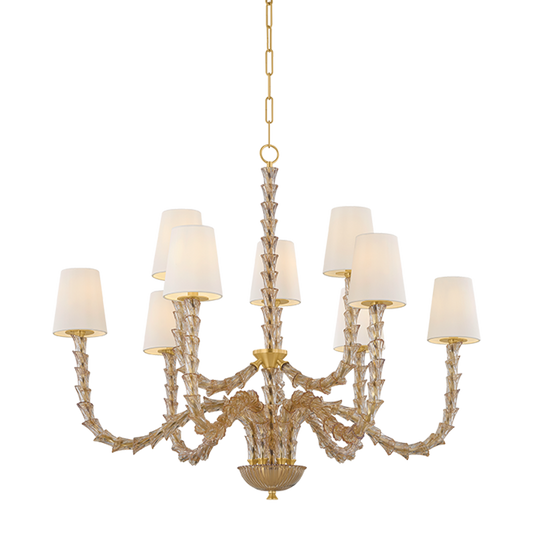 Hudson Valley Calumet 9-Light Chandelier Aged Brass